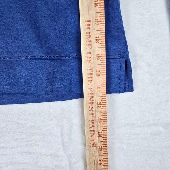 Merokeety Sweatshirt Women Blue V-Neck Pullover Blue Lapel Long Sleeve - Picture 7 of 7